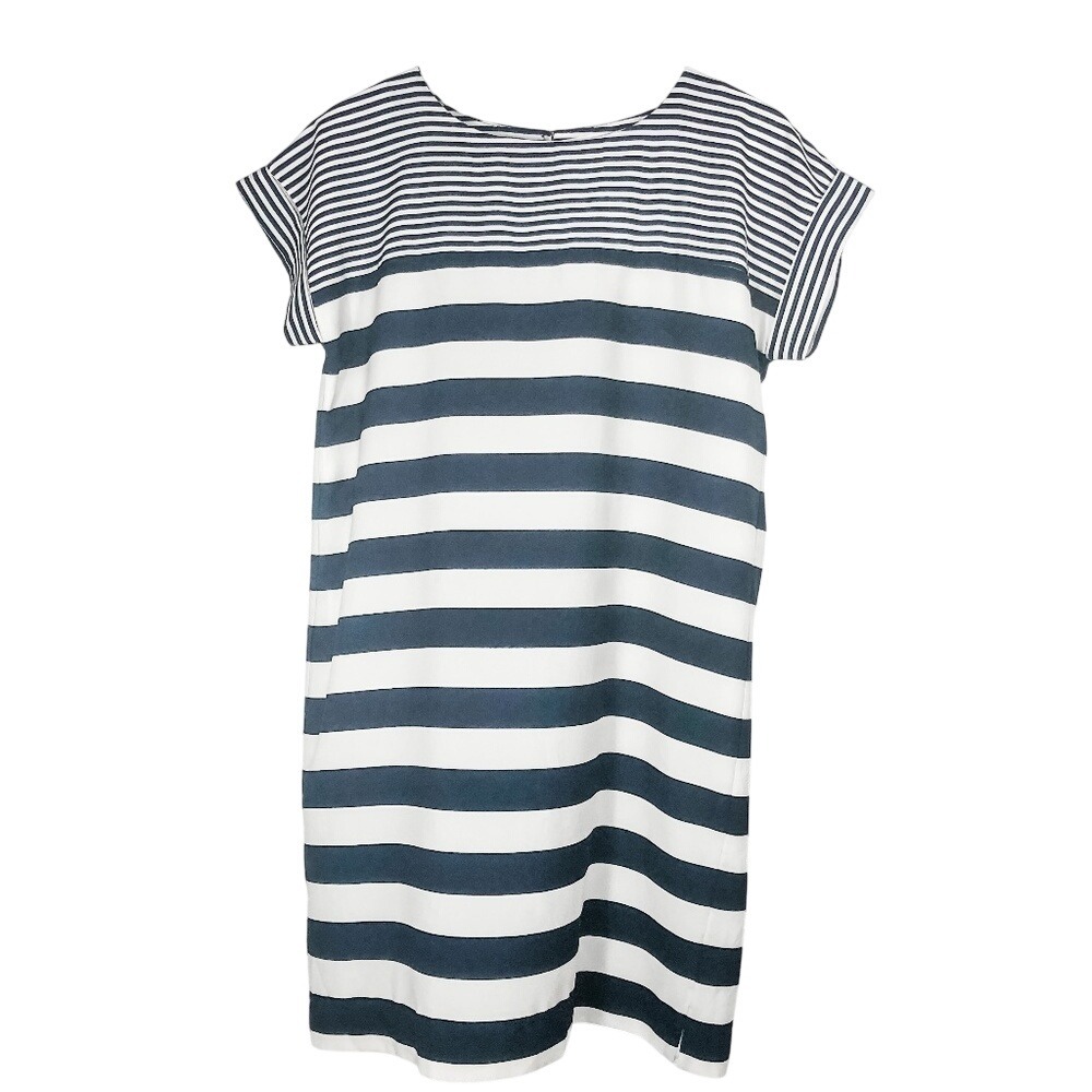 Dalia‎ Navy and White Stripe Shift Dress